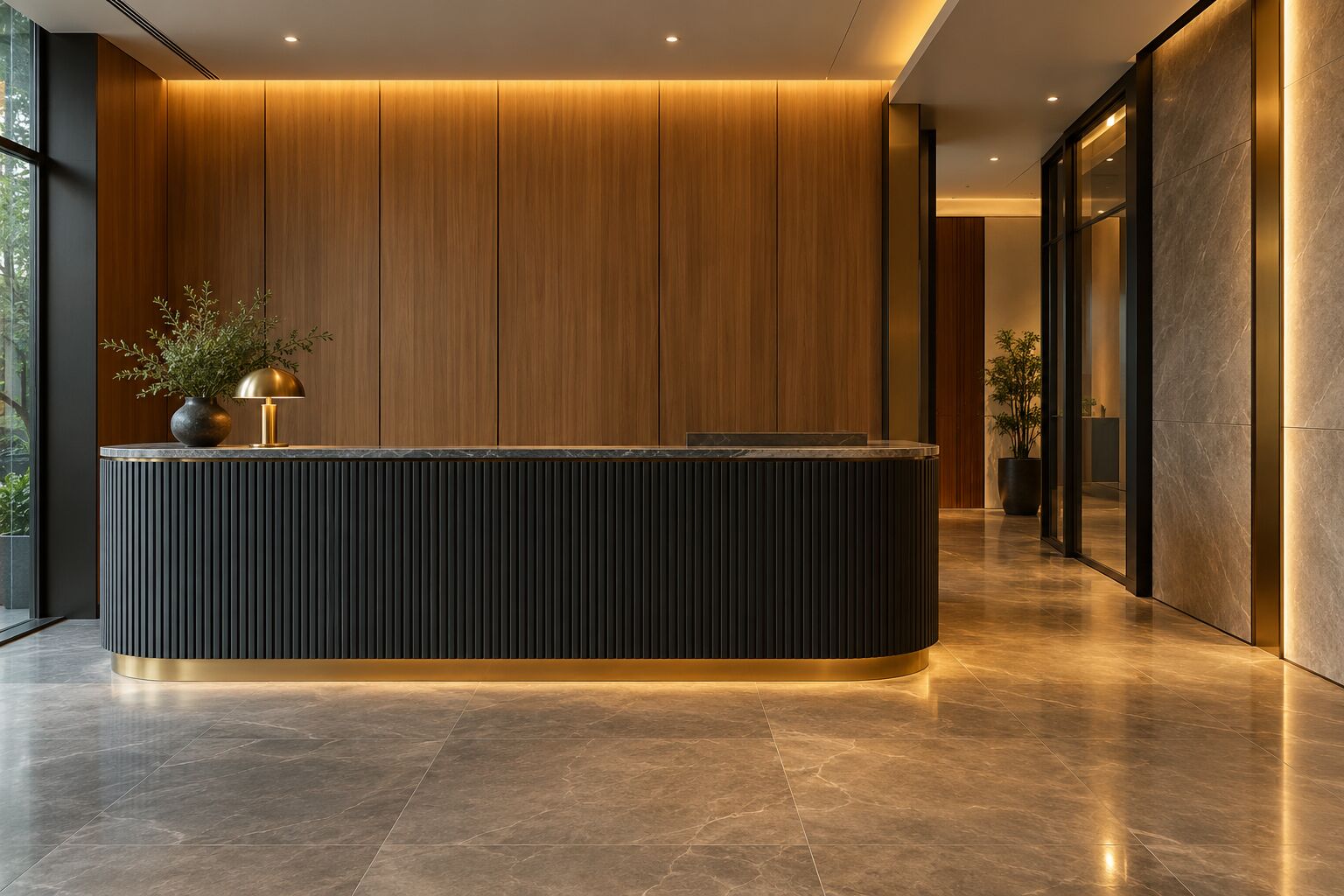 A front desk that sets the tone, concept visual